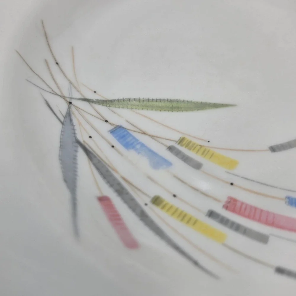 Winterling Bavaria Germany Mid Century Modern Abstract Wheat Soup Bowl 9 inch